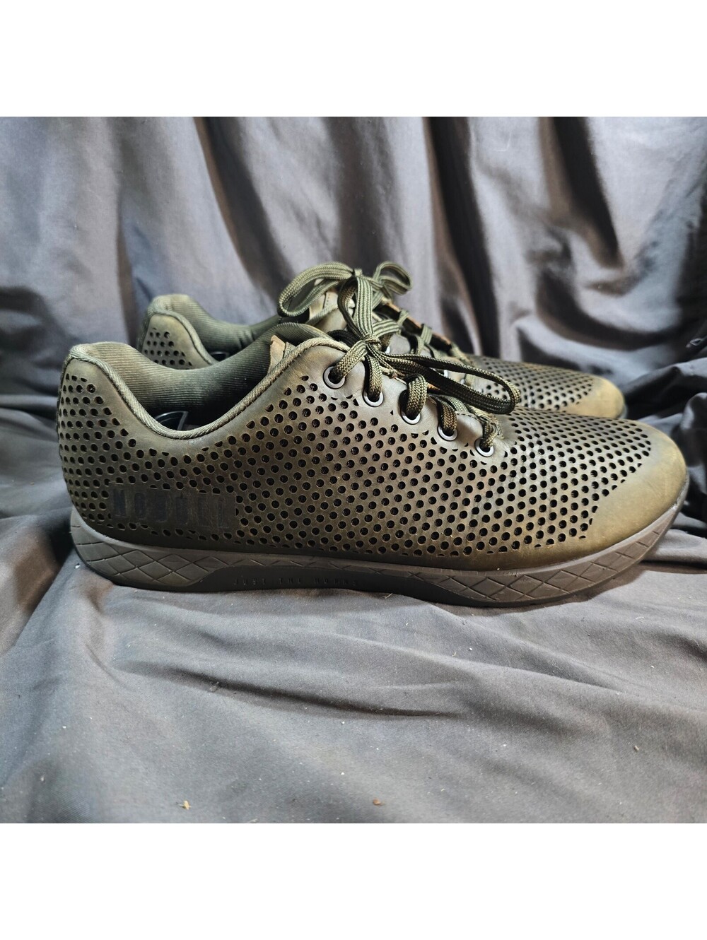 Nobull Shoes Mens 12.5 Perforated Leather Trainer Low Workout Gym Brown